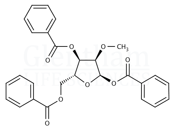 Structure for 1,3,5-Tri-O-benzoyl-2-O-methyl-D-ribofuranose (68045-07-8)