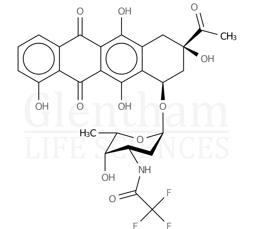 Structure for N-(Trifluoroacetyl)-1-desmethyl daunorubicin
