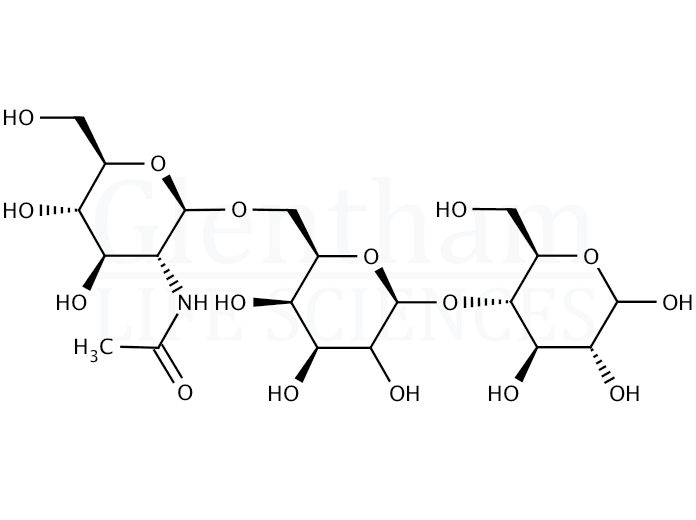 Structure for 4-O-(6-O-[2-Acetamido-2-deoxy-b-D-glucopyranosyl]-b-D-galactopyranosyl)-D-glucopyranose