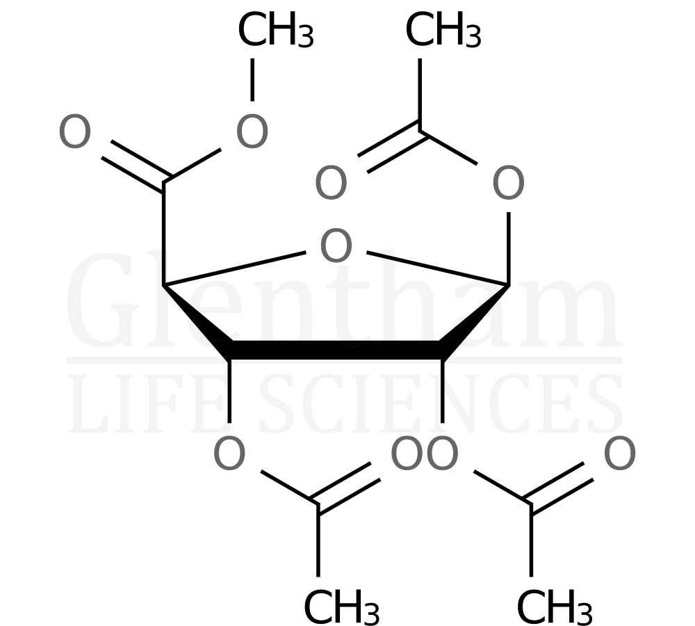 Structure for  b-D-Ribofuranuronic acid methyl ester triacetate  (68673-84-7)