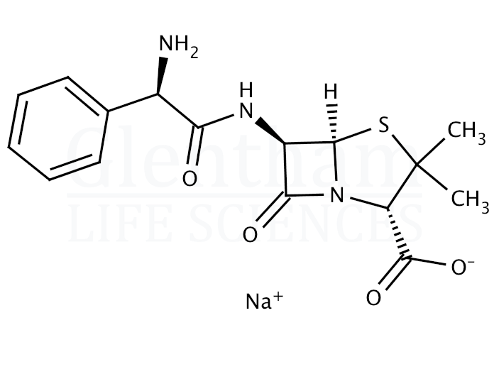 Structure for Ampicillin sodium salt, cell culture grade (69-52-3)
