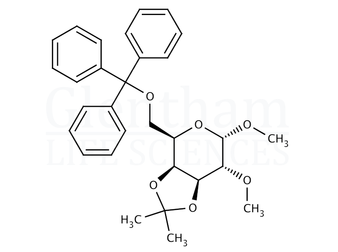 Methyl 3,4-O-Isopropylidene-2-O-methyl-6-O-trityl-α-D-galactopyranoside Structure