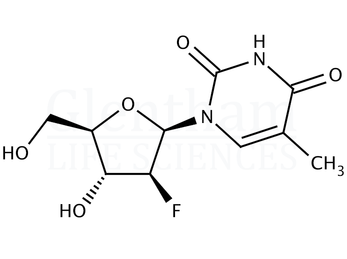 1-(2-Deoxy-2-fluoro-D-arabinofuranosyl)-5-methyluracil Structure