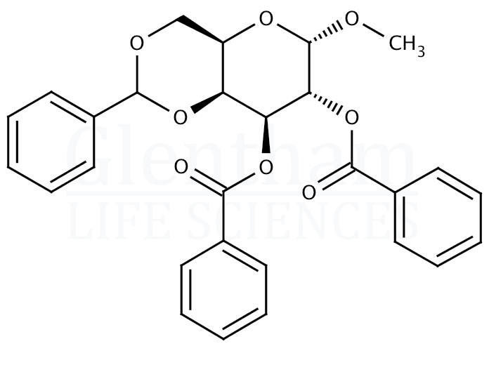 Structure for Methyl 2,3-di-O-benzoyl-4,6-O-benzylidene-a-D-galactopyranoside
