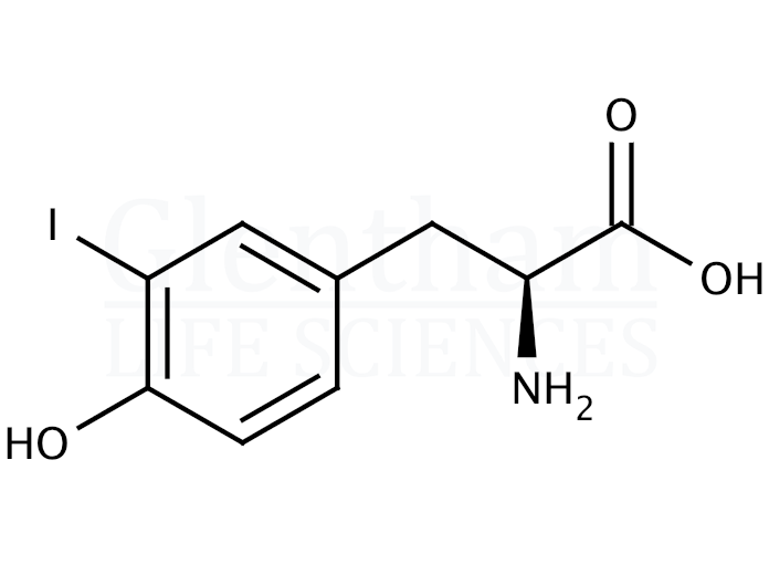 Structure for 3-Iodo-L-tyrosine (70-78-0)