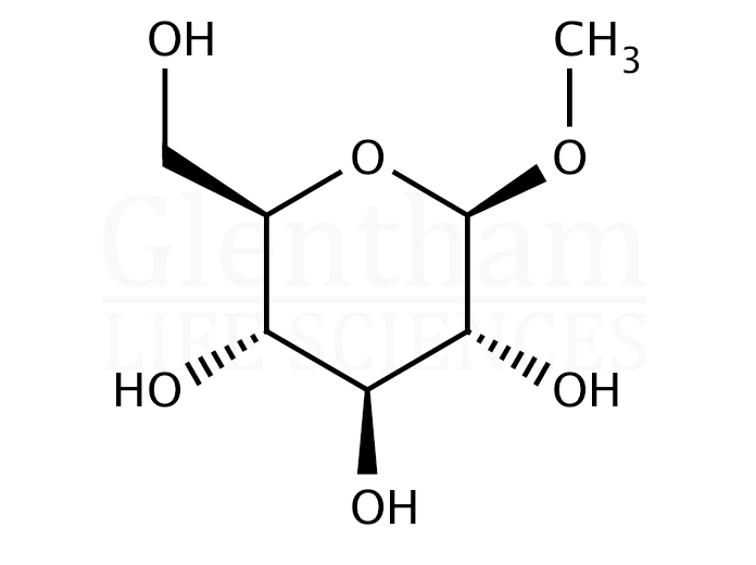 Methyl beta-D-glucopyranoside hemihydrate Structure