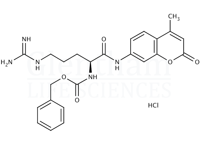 Large structure for  N-alpha-CBZ-L-Arginine 7-amido-4-methylcoumarin hydrochloride  (70375-22-3)