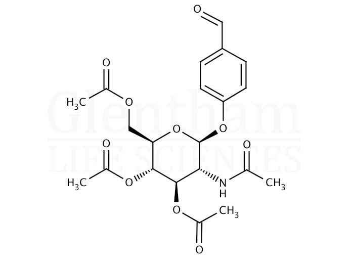 4-Formylphenyl 2-acetamido-3,4,6-tri-O-acetyl-2-deoxy-b-D-glucopyranoside Structure