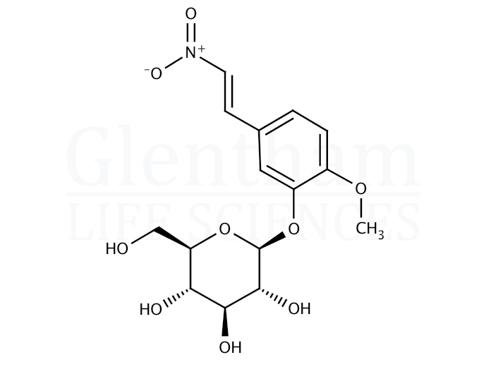 Structure for 2-Methoxy-4-(2-nitrovinyl)phenyl β-D-glucopyranoside