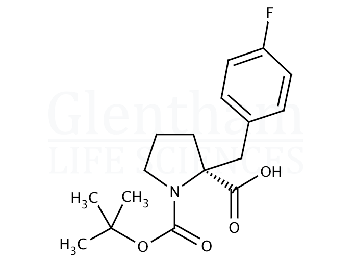 Structure for Boc-(S)-α-(4-fluorobenzyl)-Pro-OH    (706806-65-7)