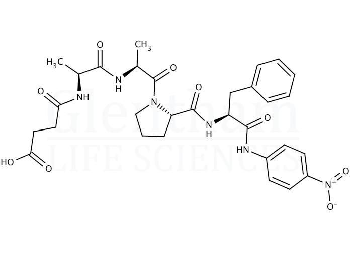 N-Succinyl-Ala-Ala-Pro-Phe p-nitroanilide Structure