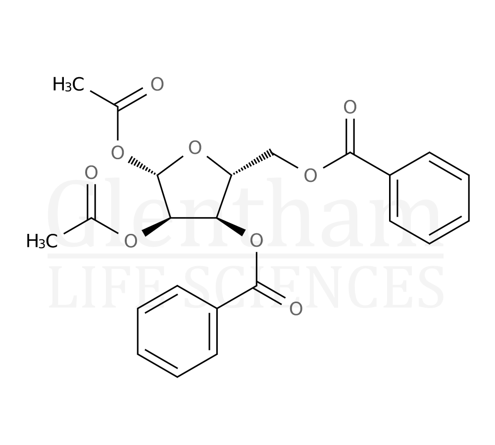 Large structure for  1,2-Di-O-acetyl-3,5-di-O-benzoyl-β-D-ribofuranose  (71080-18-7)