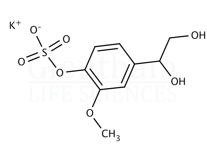 4-Hydroxy-3-methoxyphenylglycol sulfate potassium salt Structure
