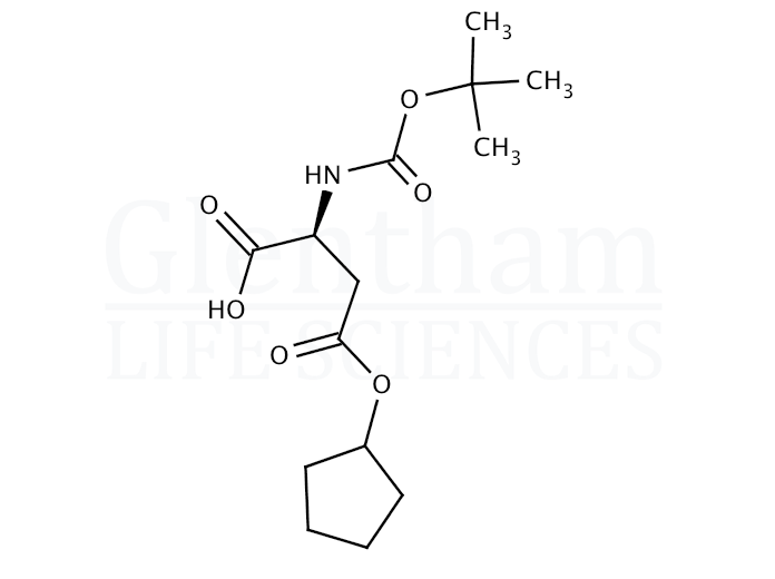 Boc-L-aspartic acid 4-cyclopentyl ester Structure