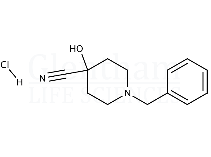 1-Benzyl-4-cyano-4-hydroxypiperidine hydrochloride Structure