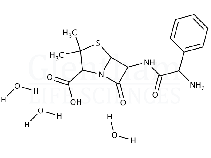 Structure for Ampicillin trihydrate, USP grade