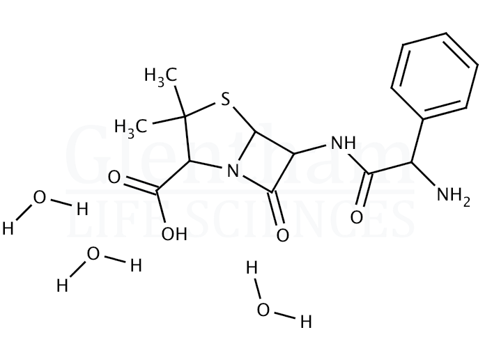 Structure for  Ampicillin trihydrate, USP grade  (7177-48-2)