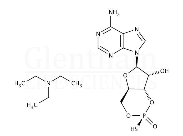 Structure for (S)-Adenosine cyclic-3'',5''-hydrogenphosphorothioate triethylammonium salt