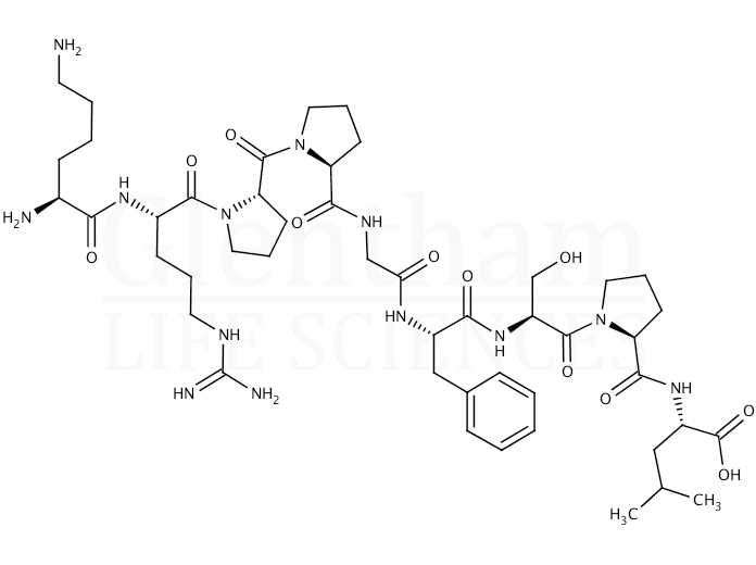 Structure for Lys-(des-Arg9, Leu8)-Bradykinin trifluoroacetate salt