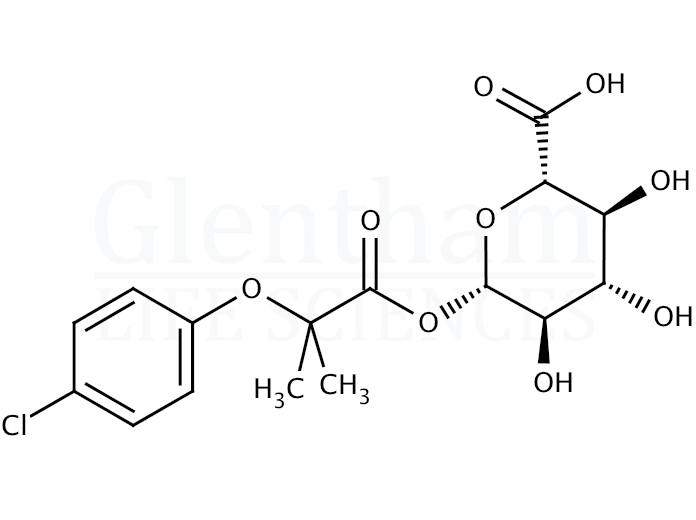 Clofibric acid acyl-b-D-glucuronide Structure