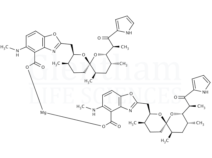 Structure for Calcium Ionophore A23187 hemimagnesium salt (72124-77-7)