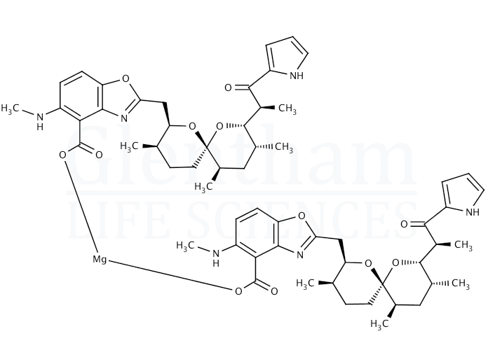 Structure for  Calcium Ionophore A23187 hemimagnesium salt  (72124-77-7)