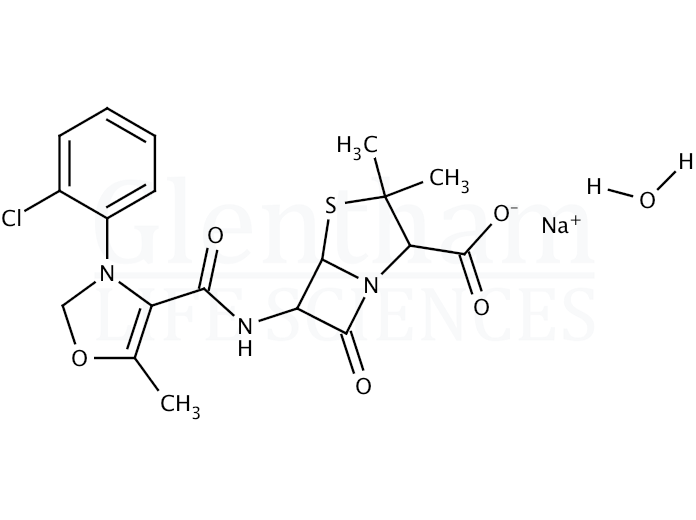 Structure for Oxacillin sodium salt monohydrate (7240-38-2)