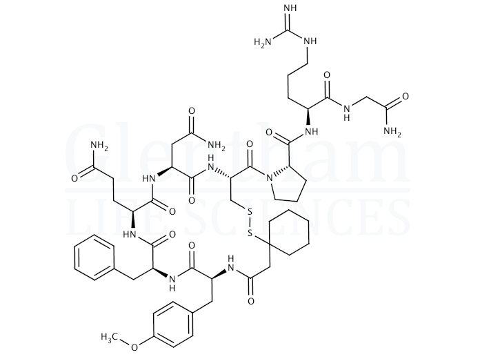 [β-Mercapto-β,β-cyclopentamethylenepropionyl1, O-me-Tyr2, Arg8]-Vasopressin Structure