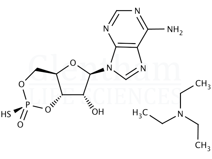 Structure for Adenosine 3'',5''-cyclic monophosphothioate Rp-isomer triethylammonium salt (73208-40-9)