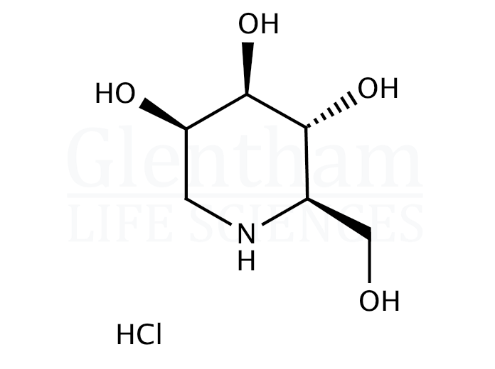 Structure for 1-Deoxymannojirimycin hydrochloride (73465-43-7)