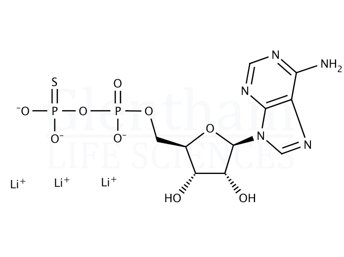 Adenosine 5′-[β-thio]diphosphate trilithium salt Structure