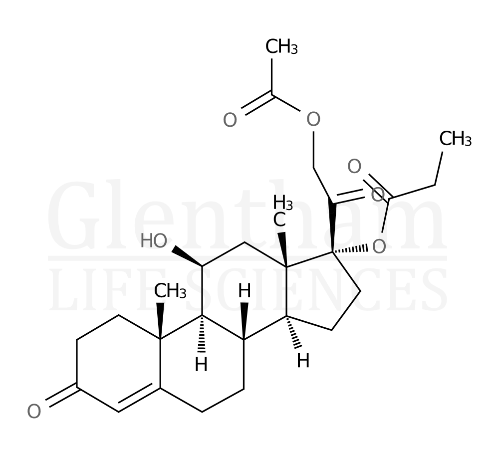 Structure for Hydrocortisone 17-propionate 21-acetate