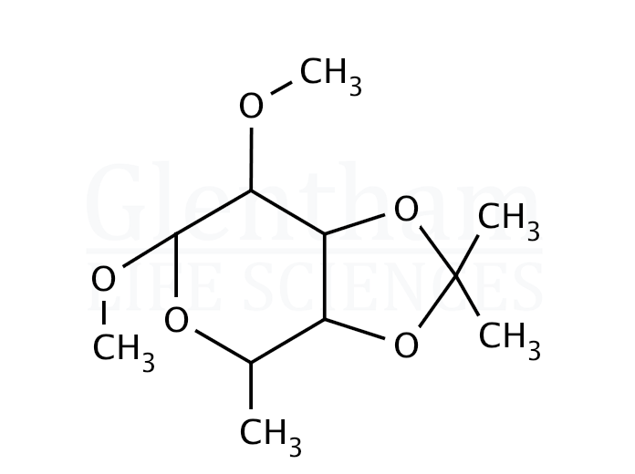 Methyl 6-Deoxy-2-O-methyl-3,4-O-isopropylidene-α-D-galactopyranoside Structure