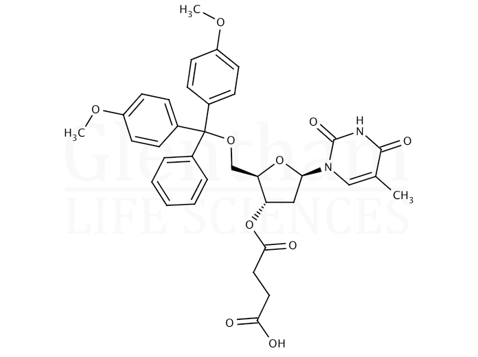 5''-O-DMT-thymidine 3''-O-succinate Structure