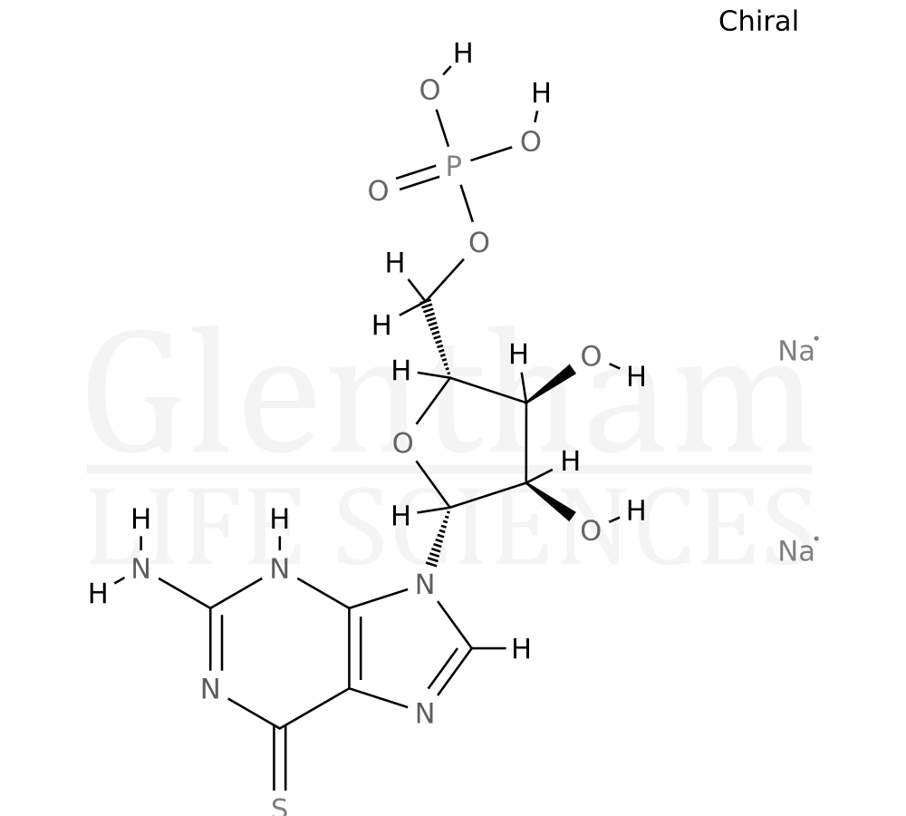 Structure for 6-Thioguanosine-5''-O-monophosphate sodium salt