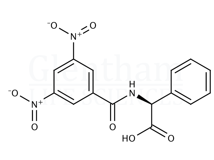 Structure for (R)-(-)-N-(3,5-Dinitrobenzoyl)-α-phenylglycine   (74927-72-3)