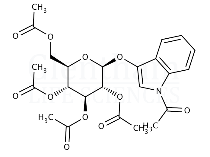 1-Acetyl-3-O-(2,3,4,6-tetra-O-acetyl-b-D-glucopyranosyl)indole Structure