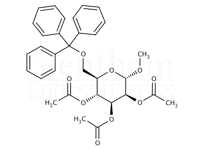Structure for Methyl 2,3,4-tri-O-acetyl-6-O-trityl-a-D-mannopyranoside