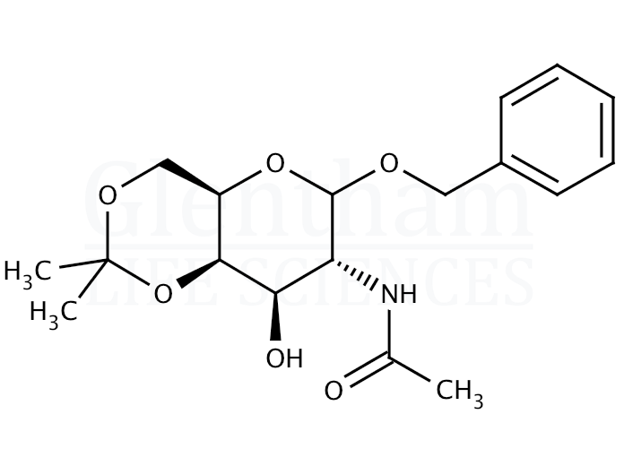 Benzyl 2-acetamido-2-deoxy-4,6-O-isopropylidene-D-galactopyranoside Structure