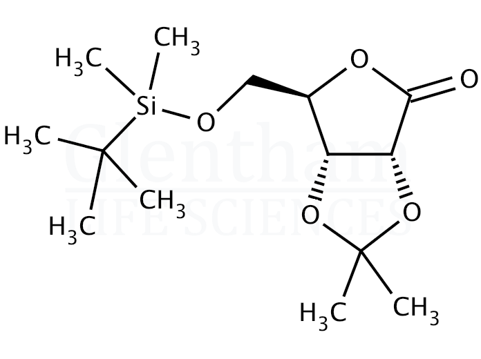 Structure for 5-O[(1,1-Dimethylethyl)dimethylsilyl]-2,3-O-(1-methylethylidene)-D-ribonic acid, gamma-lactone