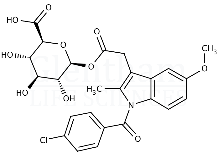 Indomethacin acyl-b-D-glucuronide Structure
