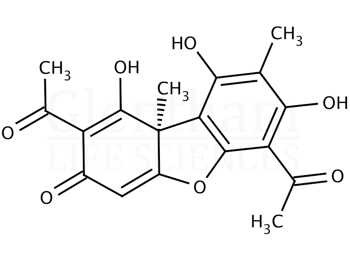 Structure for (+)-Usnic acid 