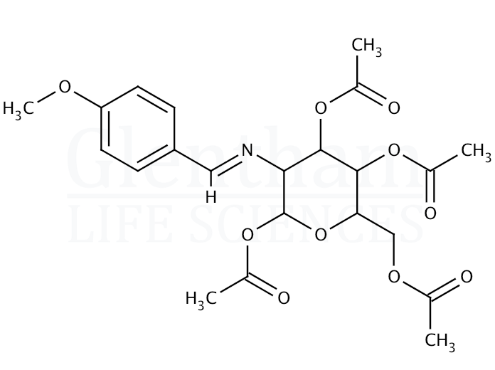2-(4-Methoxybenzylidene)imino-2-deoxy-1,3,4,6-Tetra-O-acetyl-β-D-glucopyranose Structure