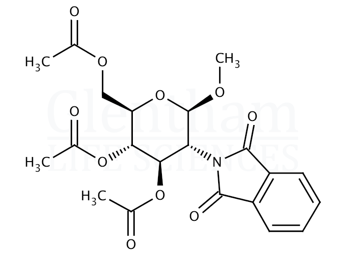 Methyl 2-Deoxy-2-N-phthalimido-3,4,6-tri-O-acetyl-β-D-glucopyranoside Structure