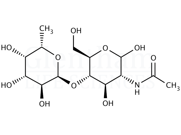 Structure for 2-Acetamido-2-deoxy-4-O-(a-L-fucopyranosyl)-D-glucopyranose