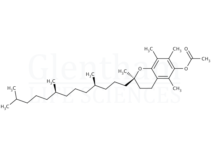 Structure for DL-alpha-Tocopherol acetate, 50% powder form