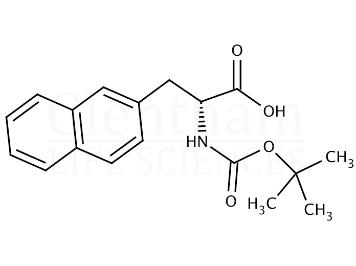 Structure for  Boc-D-2-Nal-OH    (76985-10-9)
