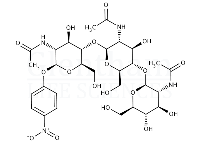 4-Nitrophenyl N,N'',N''''-triacetyl-b-D-chitotriose Structure