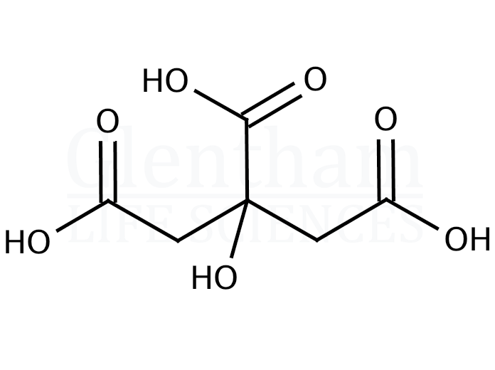 Structure for Citric acid, anhydrous, 99.5%, BP, Ph. Eur., USP grade