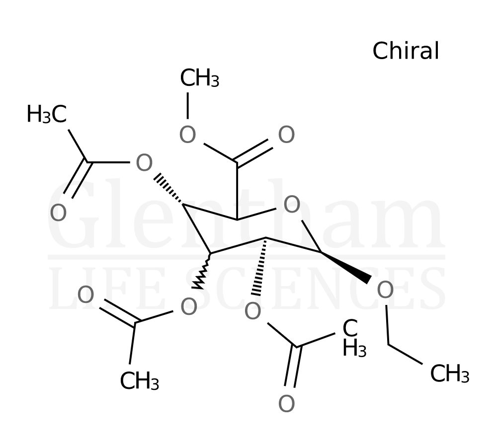 Structure for Ethyl 2,3,4-tri-O-acetyl-b-D-glucuronide methyl ester